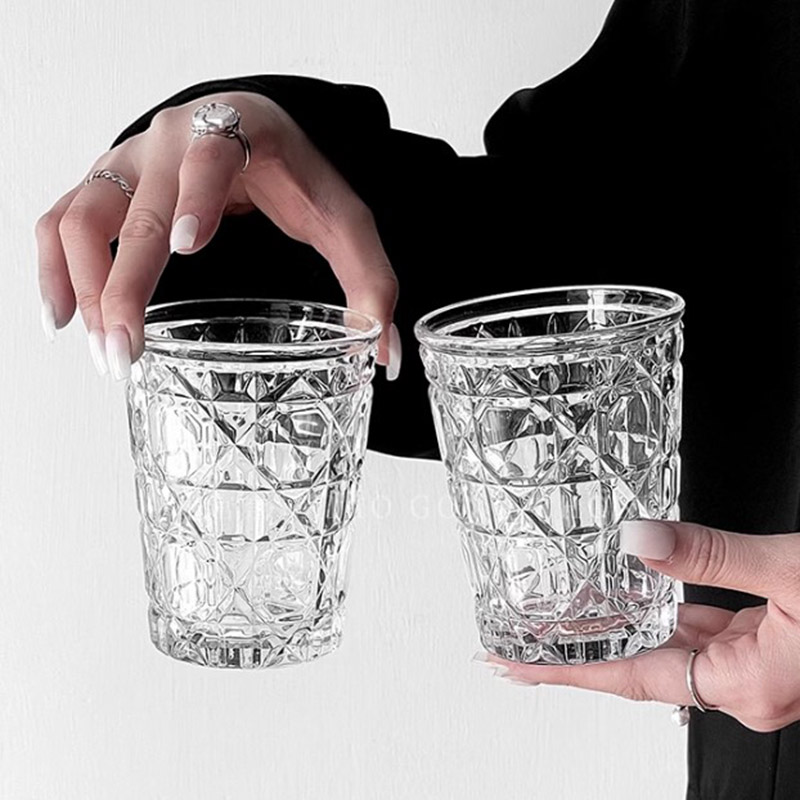 Wine Whiskey Beer - 2pcs 310ml Vintage Diamond Patterned Western