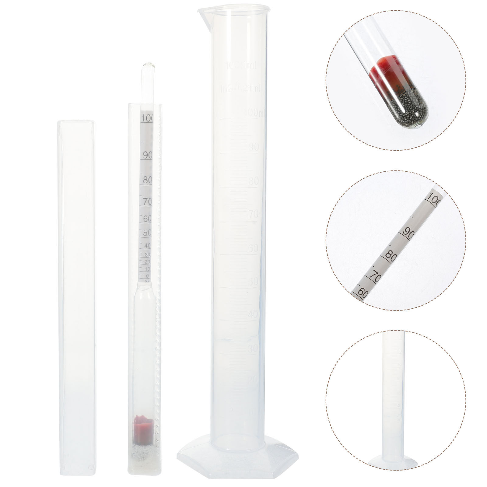 Wine To Beer Alcohol - 1Set Triple Scale Alcohol Hydrometer Glass