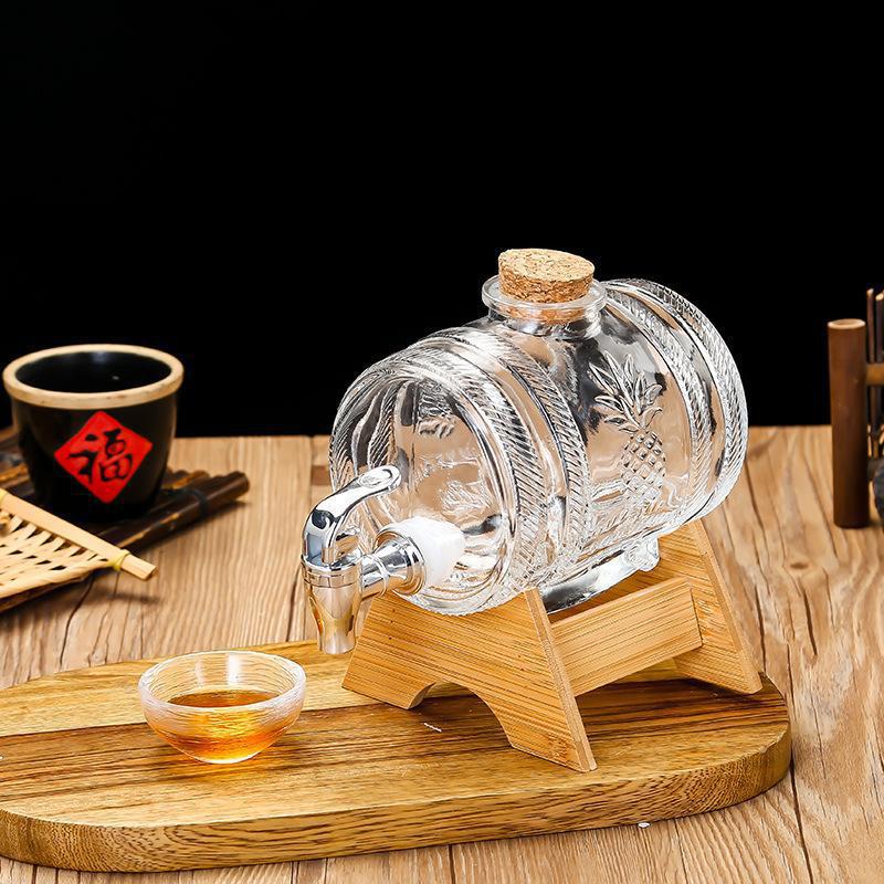 Wine To Beer Alcohol - 1L Glass Whiskey Barrel Wine Barrel