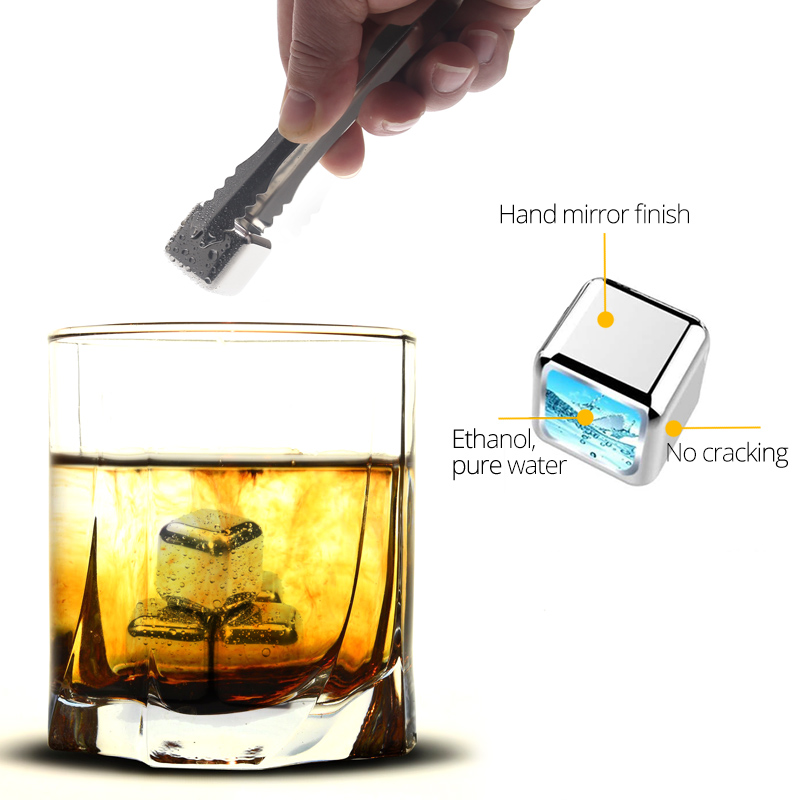 Stainless Steel Ice Cubes, Reu - Whiskey Stone Set ulasan dan harga
