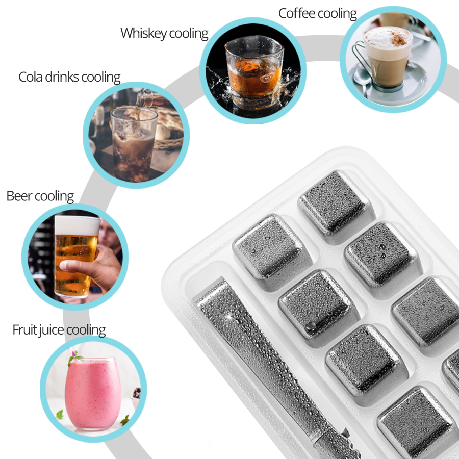 Stainless Steel Ice Cubes, Reu - Whiskey Stone Set ulasan dan harga