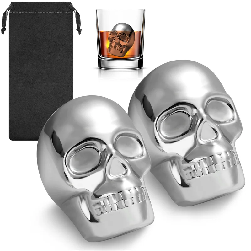 Reusable 2 Skeleton Head Whisk - Wine Whiskey Beer ulasan dan harga