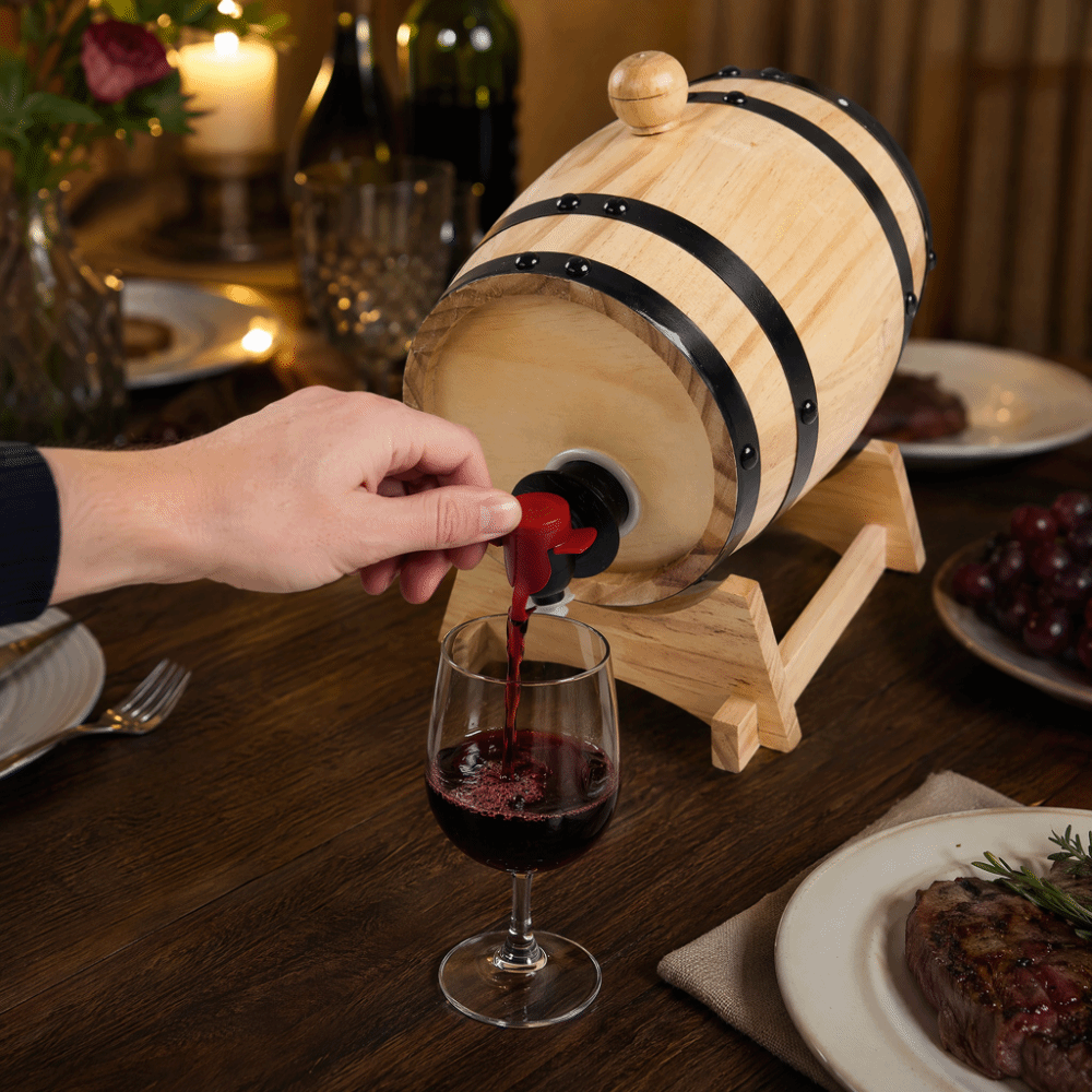 7 piece Vintage Pine Wood Wine - Wine Whiskey Beer ulasan dan harga