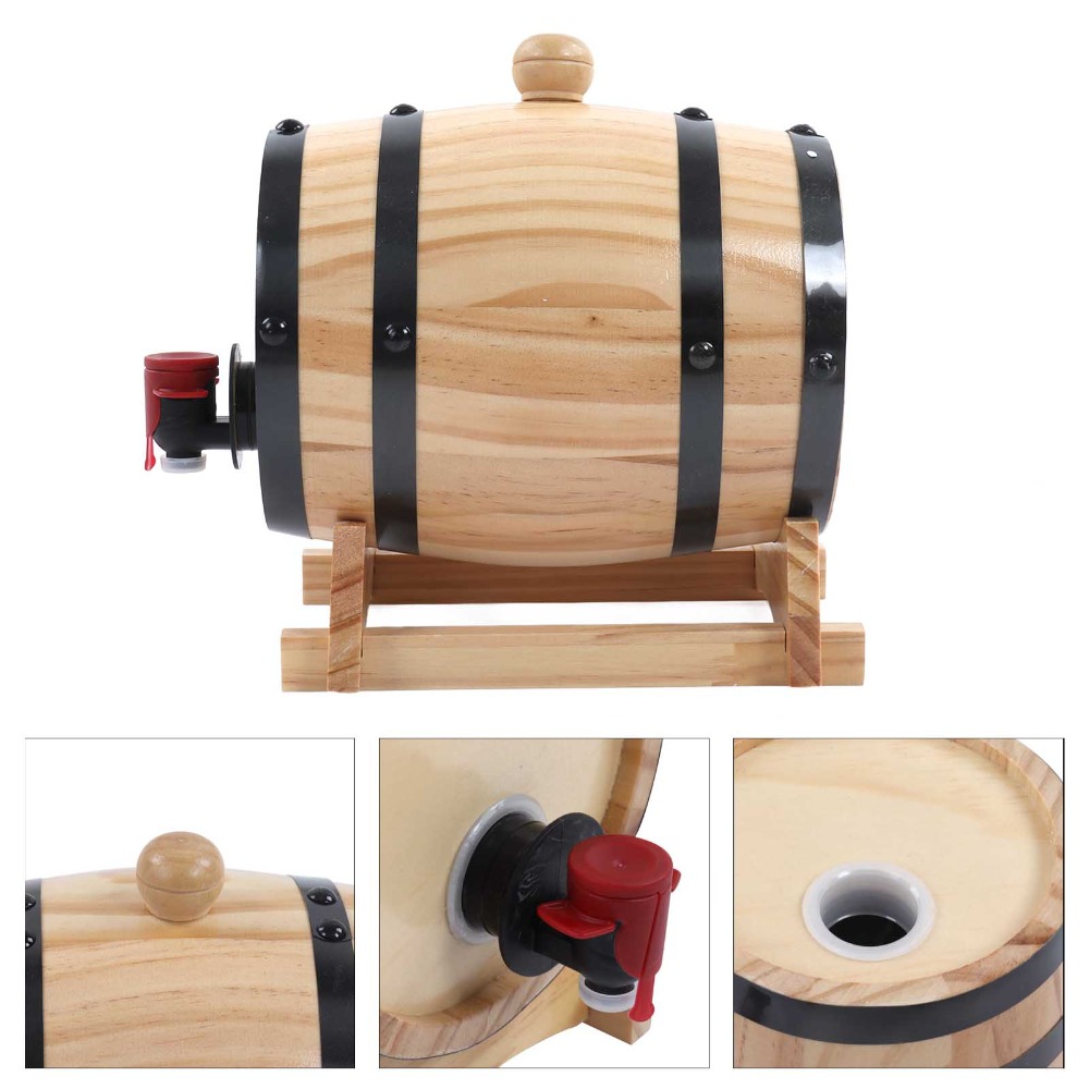 7 piece Vintage Pine Wood Wine - Wine Whiskey Beer ulasan dan harga