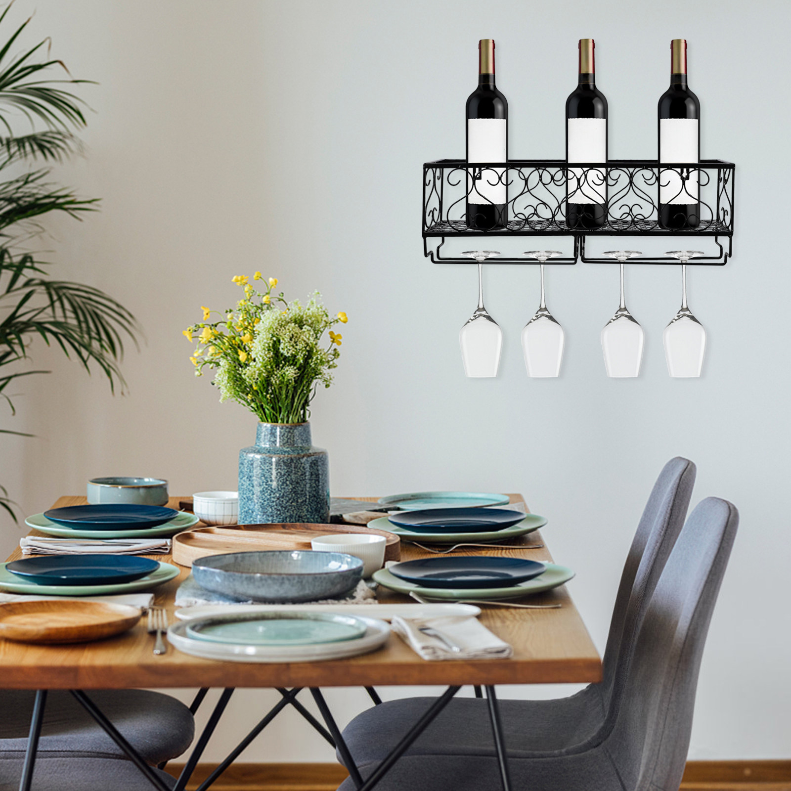 1Pcs Wall Mount Wine Bottle Ra - Wine Rack Wall Mount ulasan dan harga