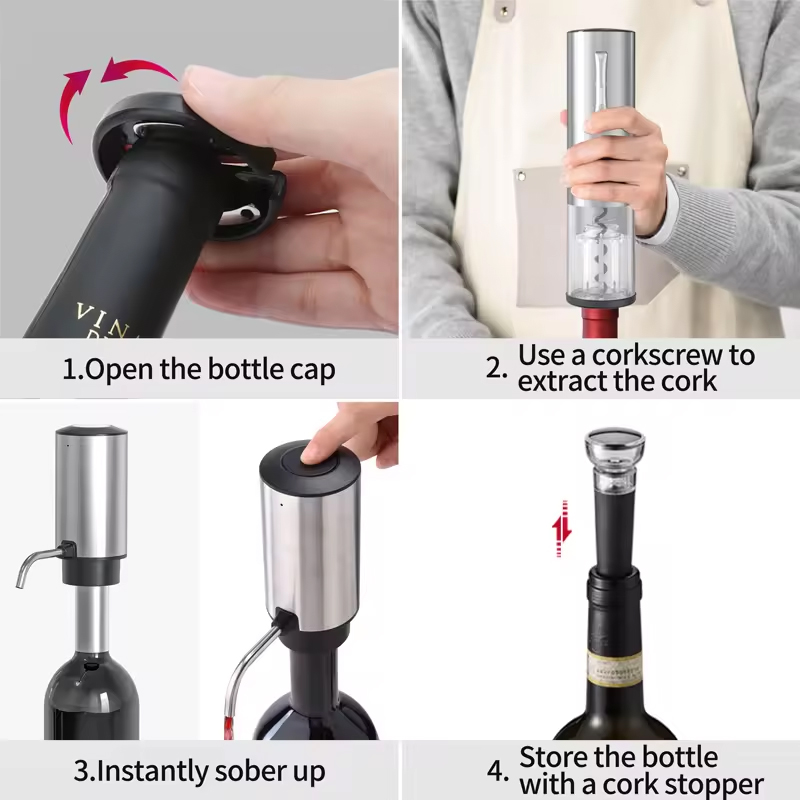 4-in-1 Rechargeable Electric W - Wine Opener Electric ulasan dan harga