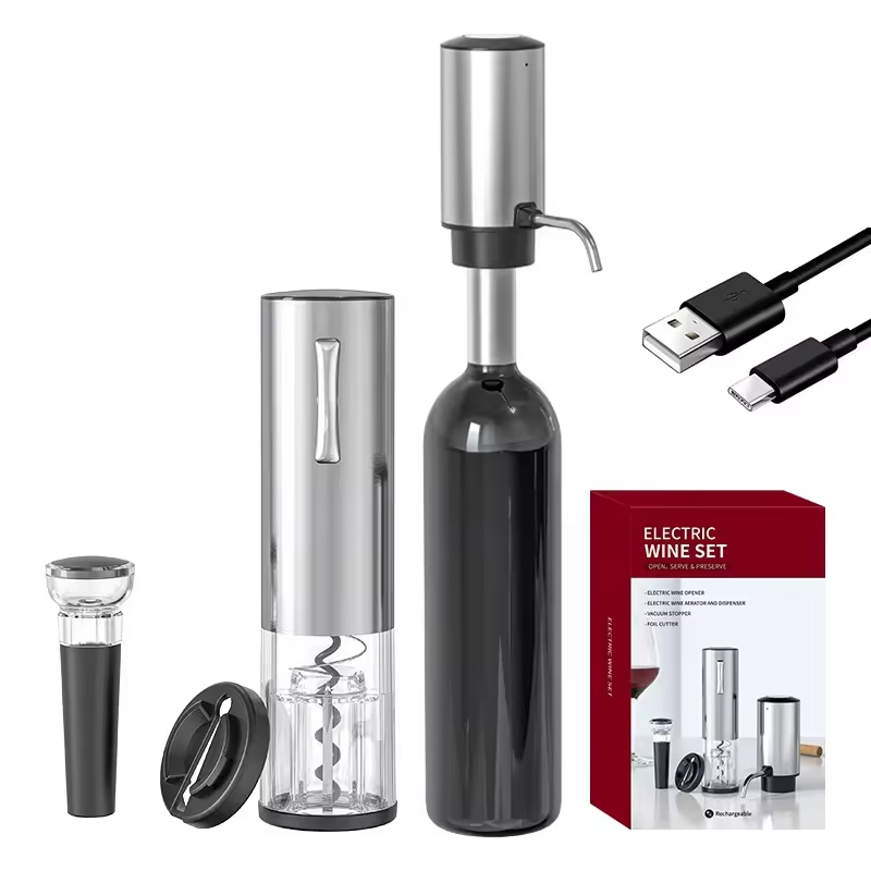 4-in-1 Rechargeable Electric W - Wine Opener Electric ulasan dan harga