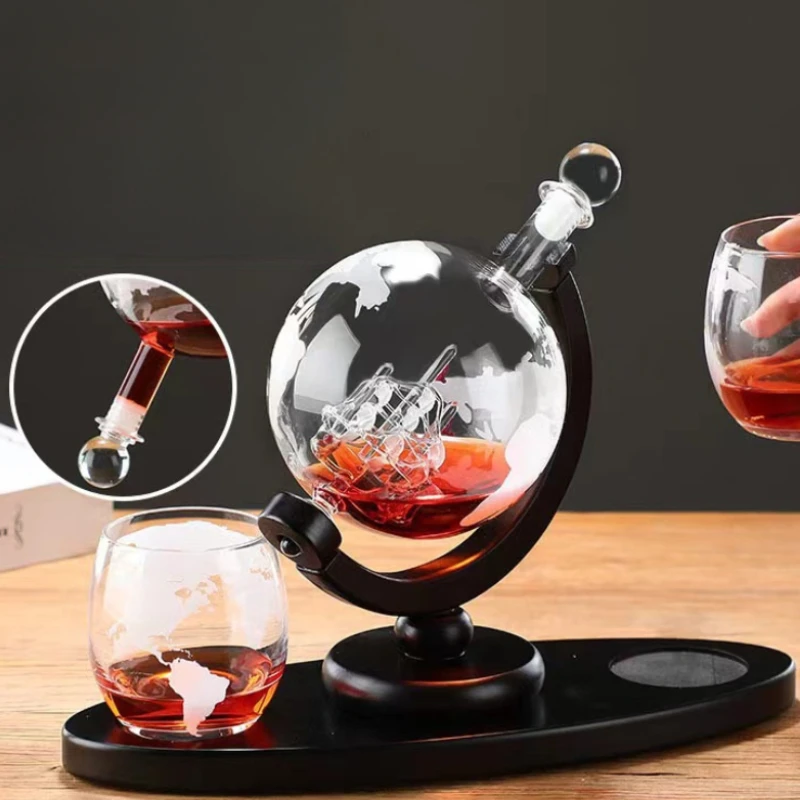 Globe Shaped Whiskey Decanter  - Whiskey Stone Set ulasan dan harga