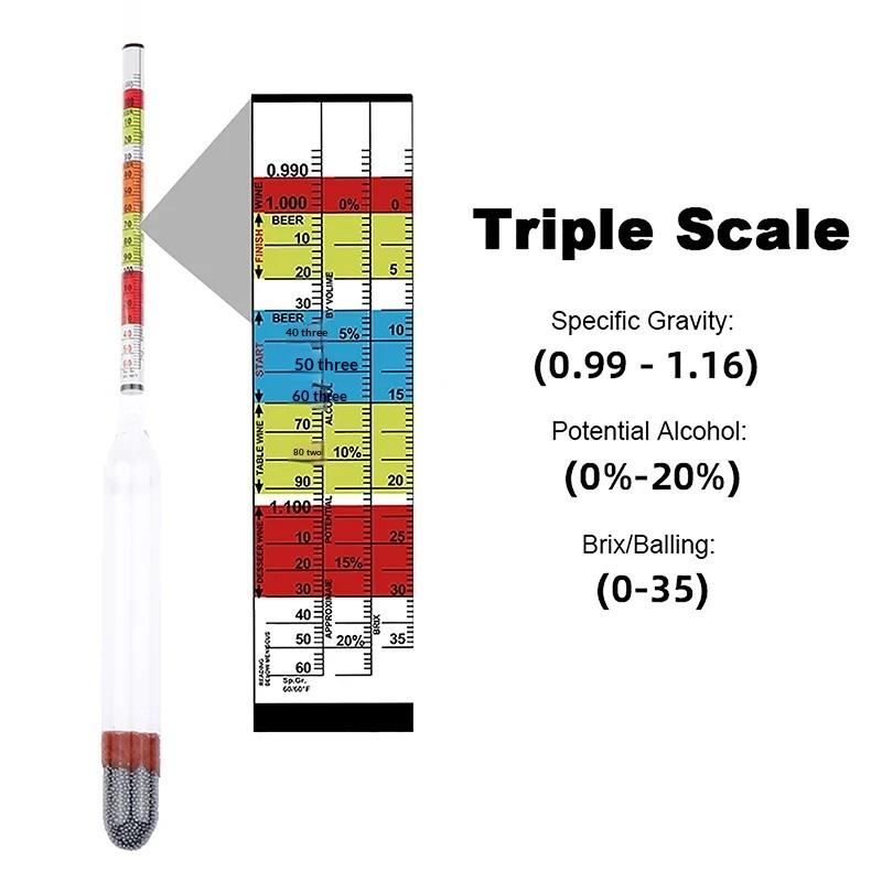 /KQM/3 Scale Hydrometer For Wi - Wine To Beer Alcohol ulasan dan harga