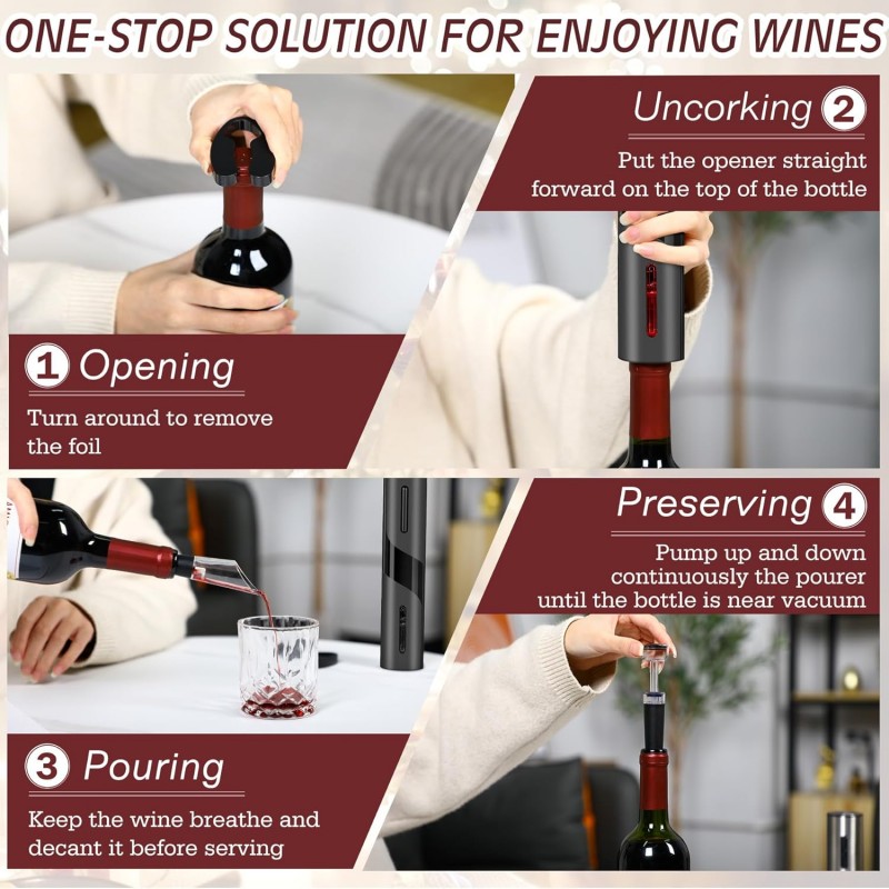 Rechargeable Multifunction Ele - Wine Opener Electric ulasan dan harga
