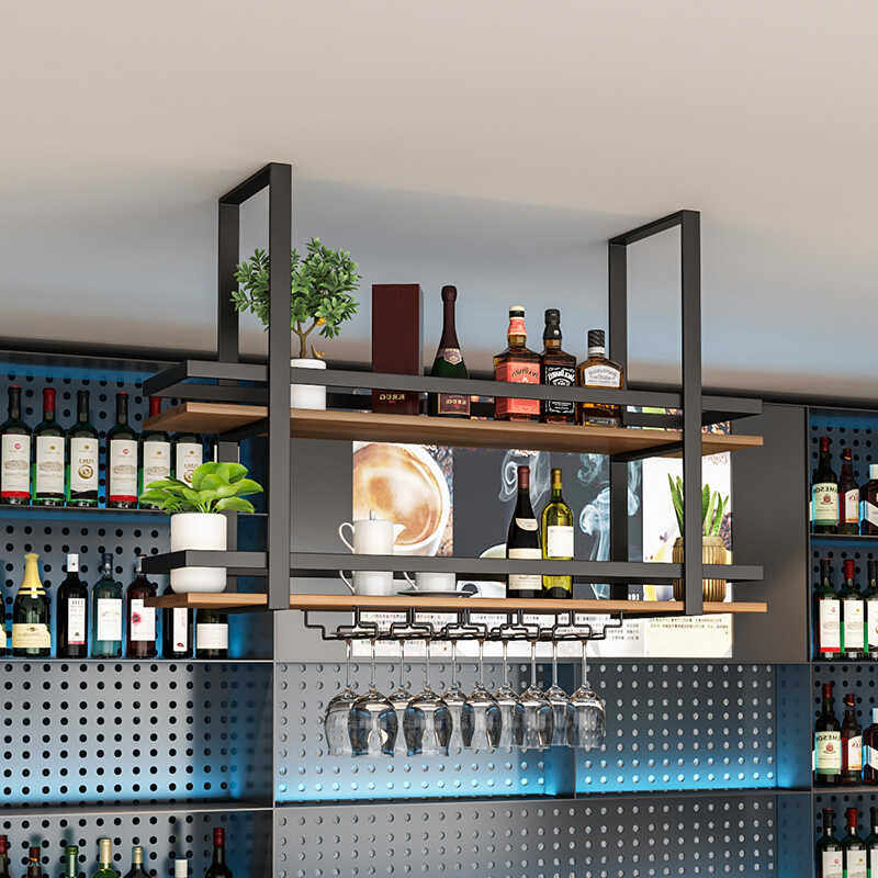 Simple metal wrought iron hang - Wine Rack Wall Mount ulasan dan harga