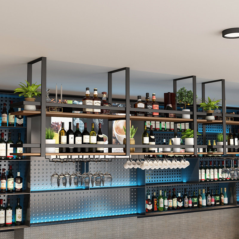 Simple metal wrought iron hang - Wine Rack Wall Mount ulasan dan harga