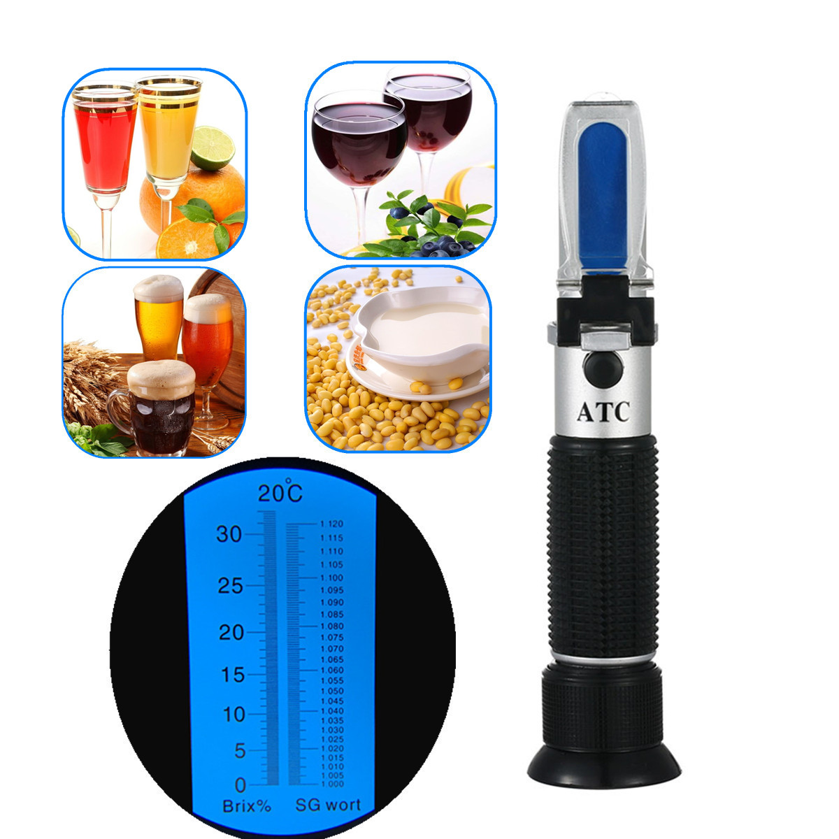 Refractometer 0-32% Brix Beer  - Wine To Beer Alcohol ulasan dan harga