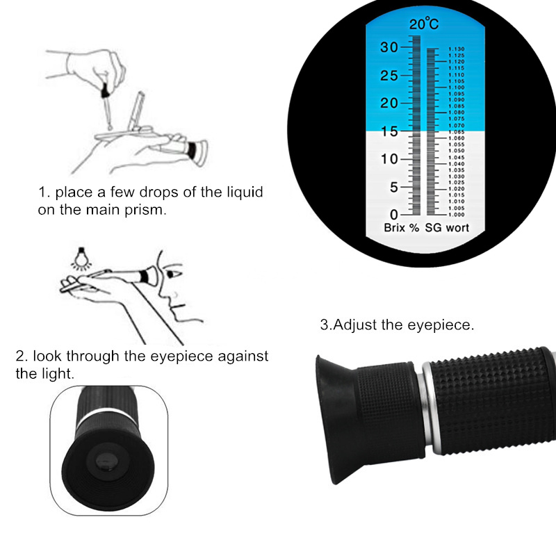 Refractometer 0-32% Brix Beer  - Wine To Beer Alcohol ulasan dan harga