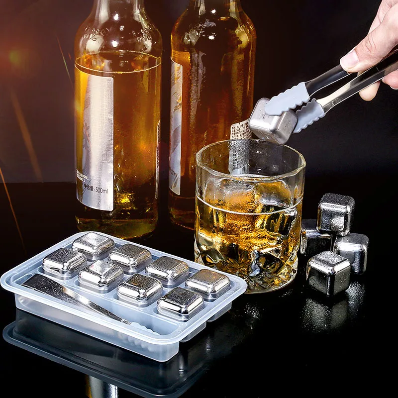 4/6/8 Pcs Stainless Steel Ice  - Whiskey Stone Set ulasan dan harga