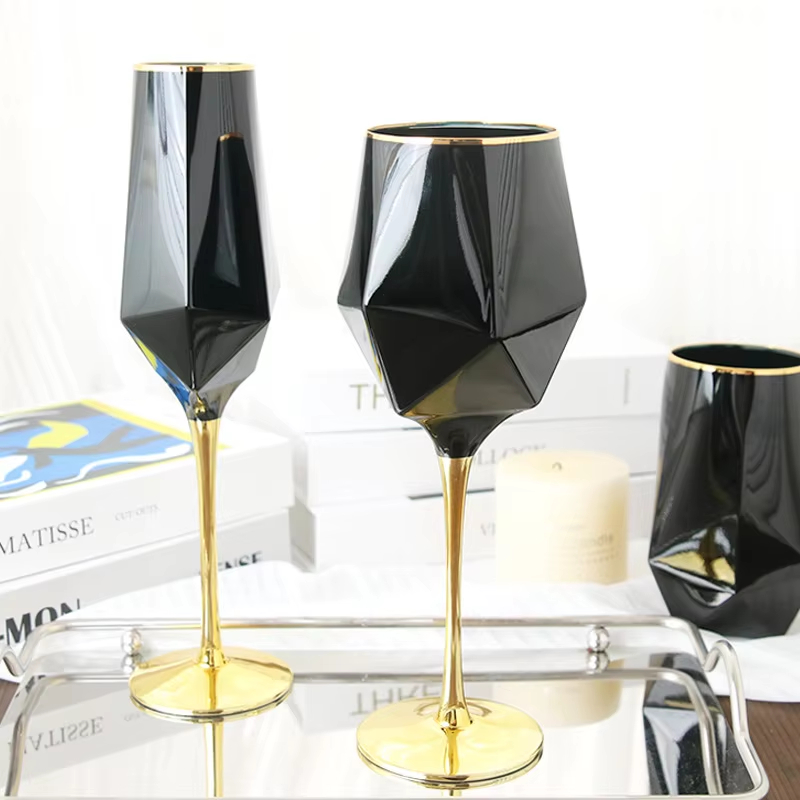 Pure Black Crystal Golden Edge - Wine Whiskey Beer ulasan dan harga