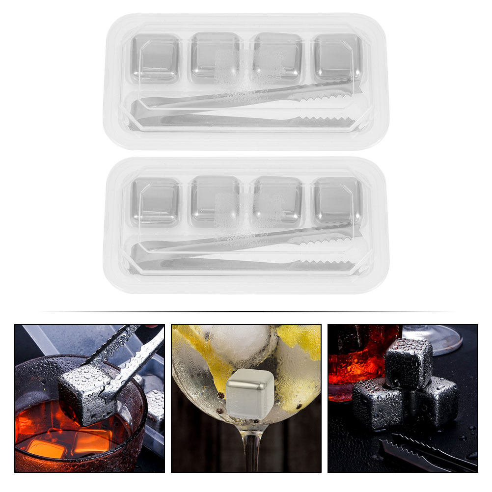 2Sets Stainless Steel Ice Cube - Whiskey Stone Set ulasan dan harga