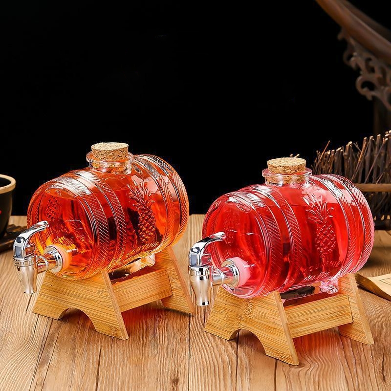 1L Glass Whiskey Barrel Wine B - Wine To Beer Alcohol ulasan dan harga