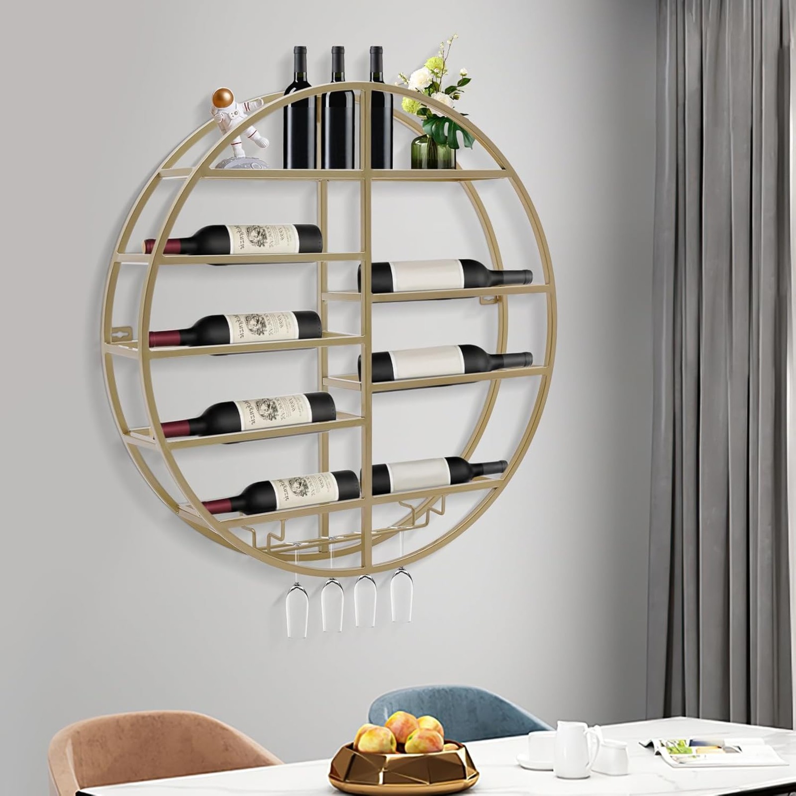 BYMAOCAR Wall Mounted Gold Met - Wine Rack Wall Mount ulasan dan harga