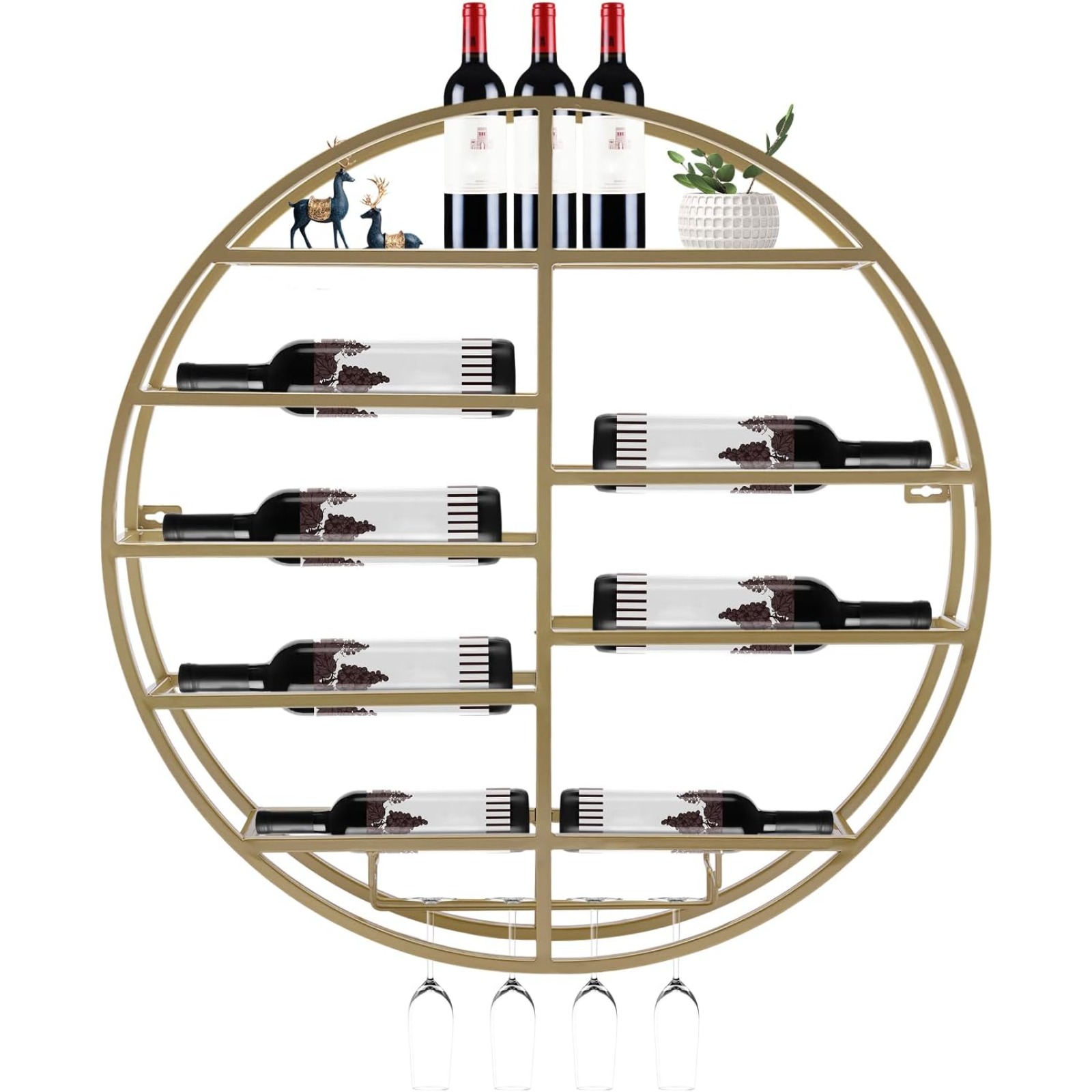 BYMAOCAR Wall Mounted Gold Met - Wine Rack Wall Mount ulasan dan harga