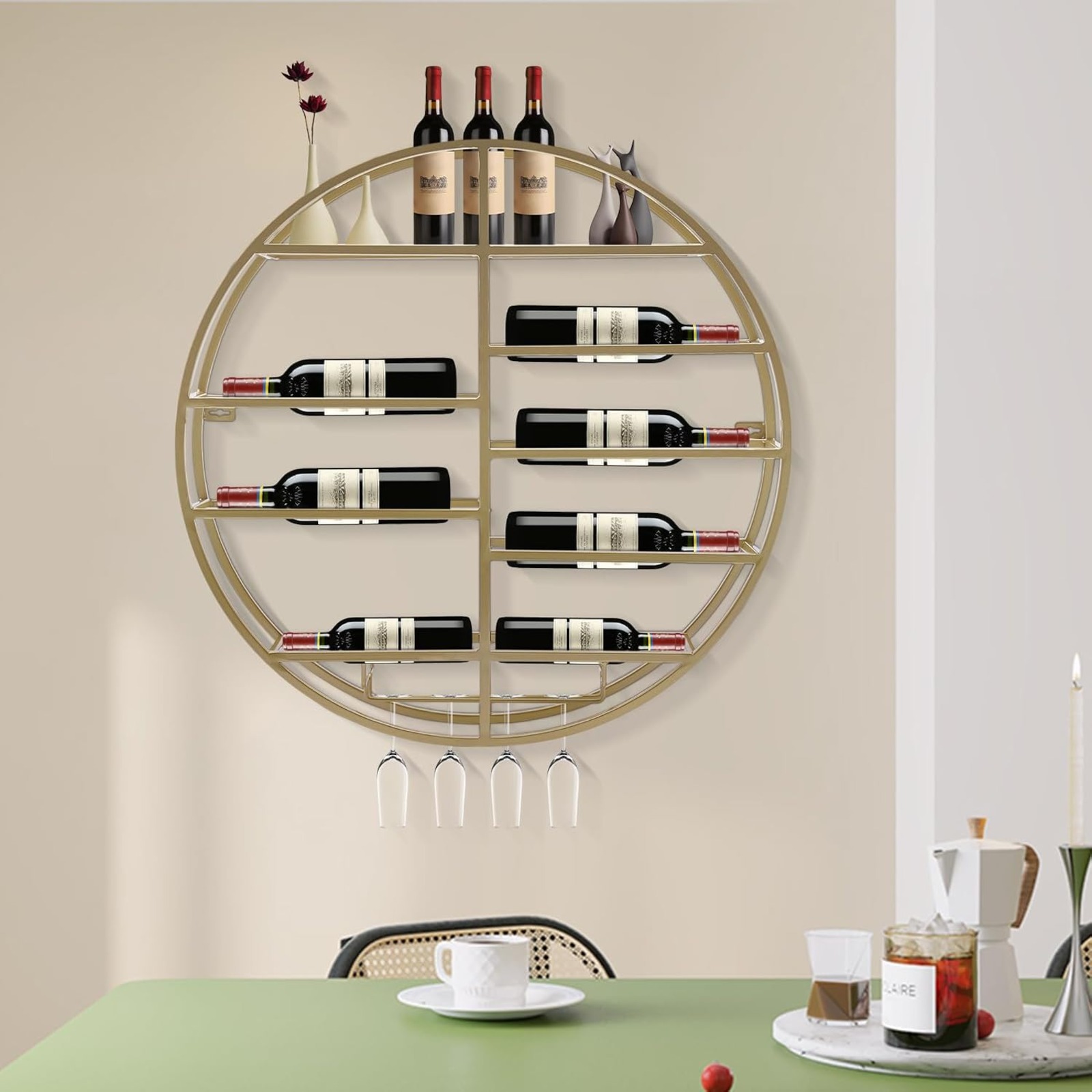 BYMAOCAR Wall Mounted Gold Met - Wine Rack Wall Mount ulasan dan harga