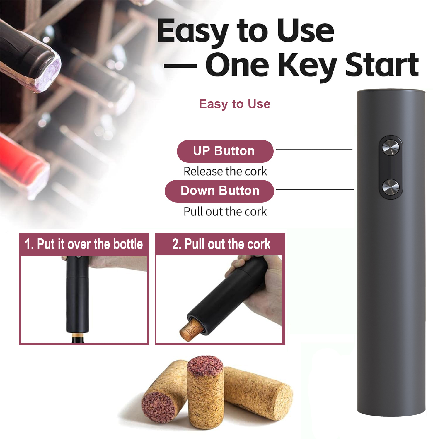 Electric Wine Opener, Black Co - Wine Opener Electric ulasan dan harga