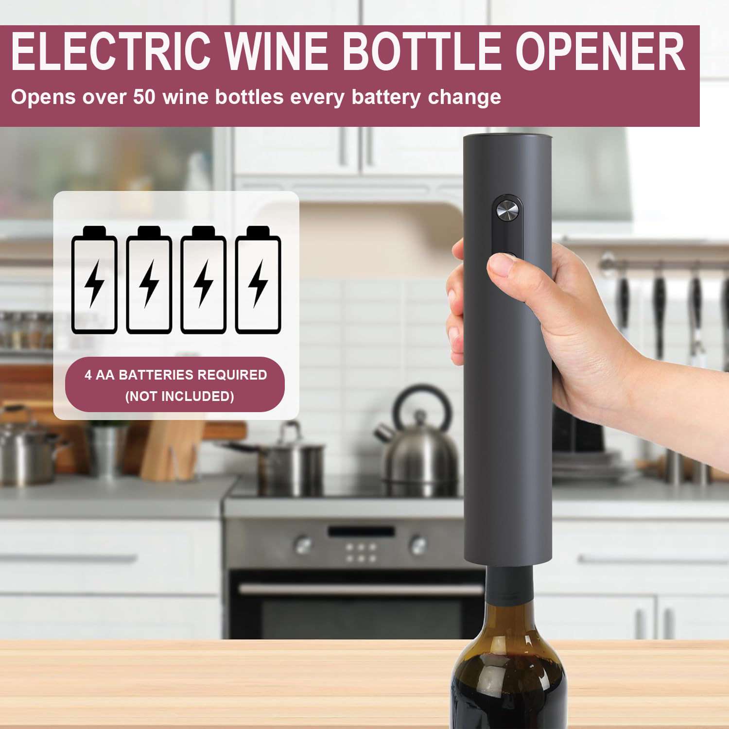 Electric Wine Opener, Black Co - Wine Opener Electric ulasan dan harga