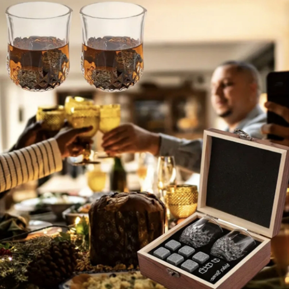Christmas Valentine's Gift Whi - Whiskey Stone Set ulasan dan harga