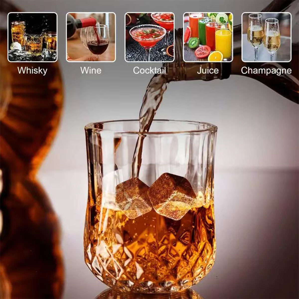 Christmas Valentine's Gift Whi - Whiskey Stone Set ulasan dan harga