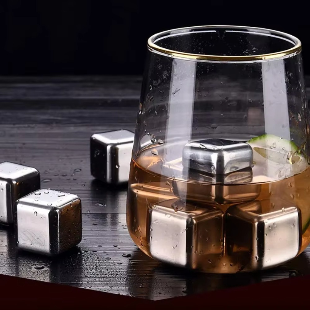 4/6/8 Pcs Stainless Steel Ice  - Whiskey Stone Set ulasan dan harga