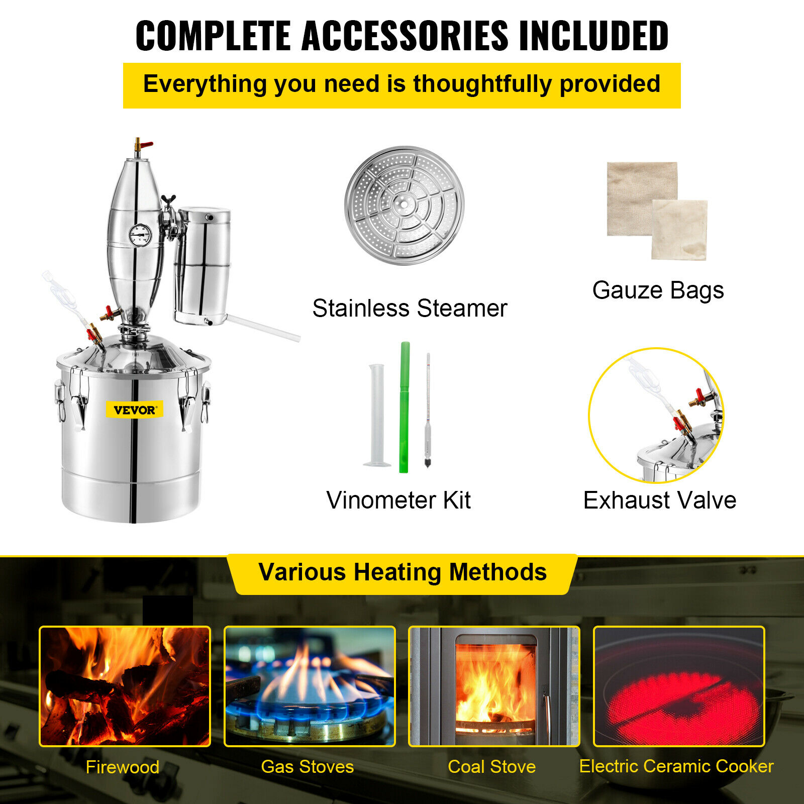 SucceBuy 20L-70L Alcohol Disti - Wine To Beer Alcohol ulasan dan harga